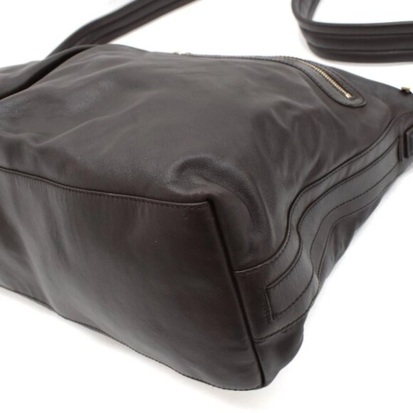 👜 Gucci Leather Weekender Messenger Bag XL Crossbody Travel Tote - Picture 9 of 13